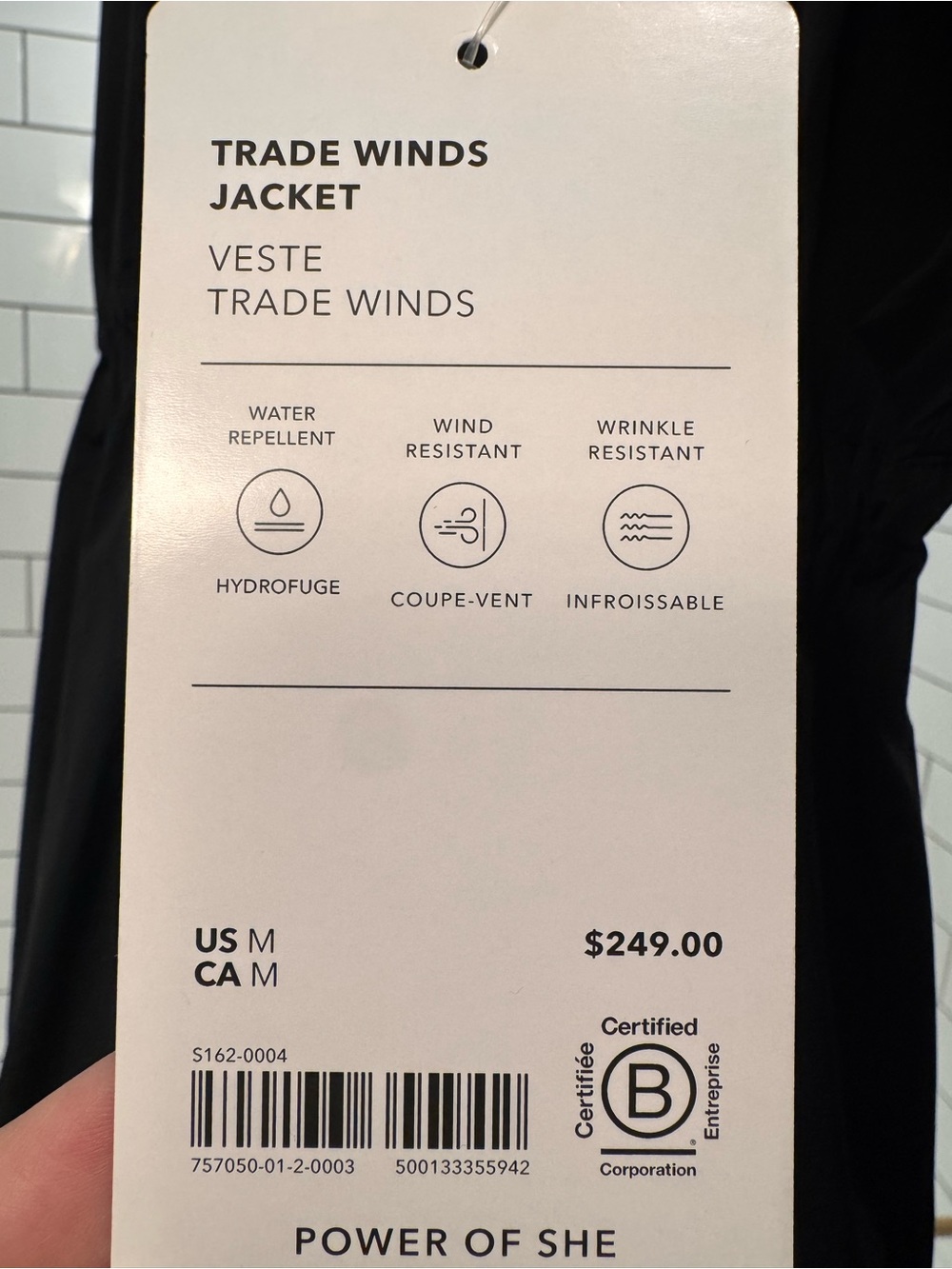 NWT Athleta Trade Winds Long Jacket Black Size Medium - Picture 9 of 12